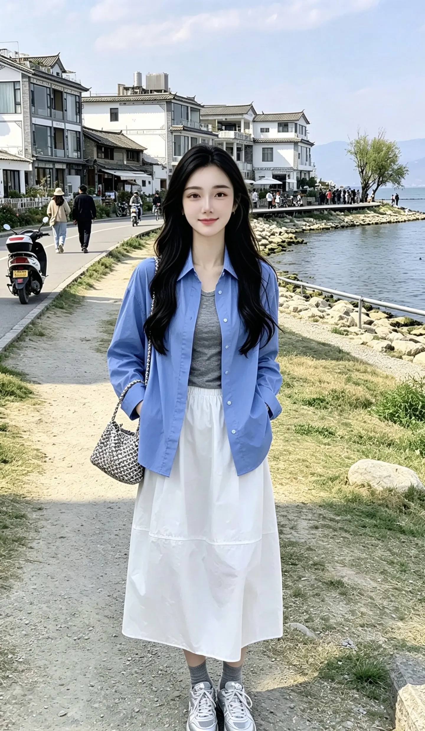 一眼心动的夏季穿搭 气质衬衫半身裙 休闲慵懒松弛感防晒衬衫