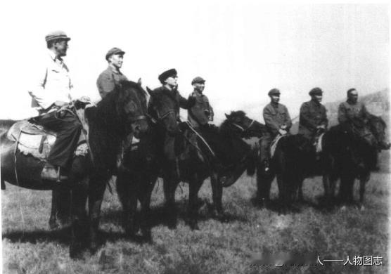 1973年7月，李达(左二)、赛福鼎(左三)、杨勇(左四)、裴周玉(左五)等在伊