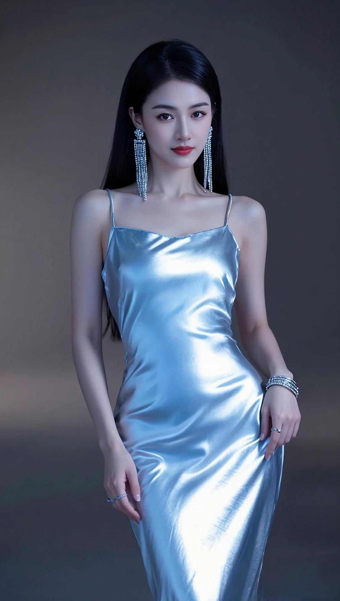 一袭银裙，解锁冷艳气质，不被定义的美～