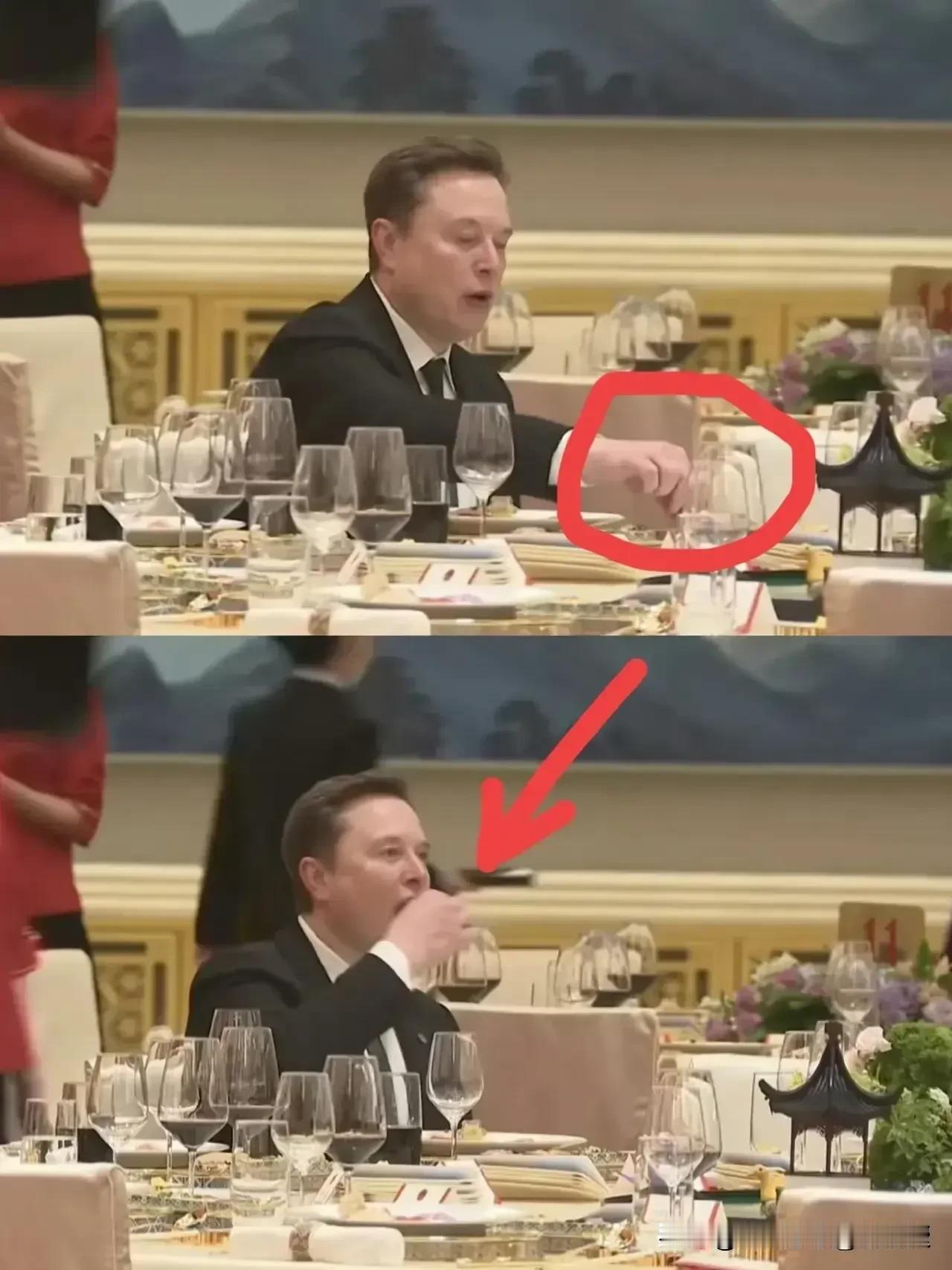 看这三幅图，真的要笑了!

图一，世界首富马斯克在欢迎晚宴上，别人都流连于社交，