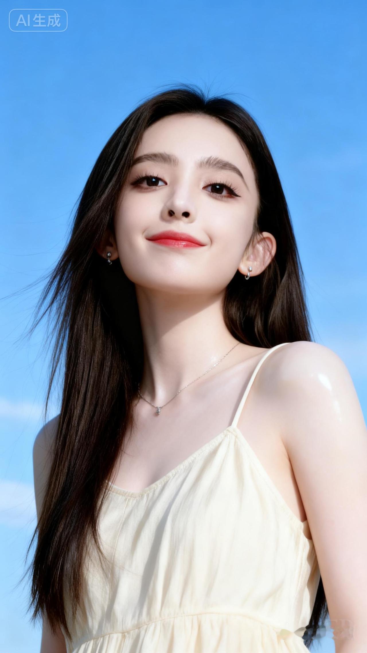 夏日清新少女，阳光下的甜美笑容🌞💖