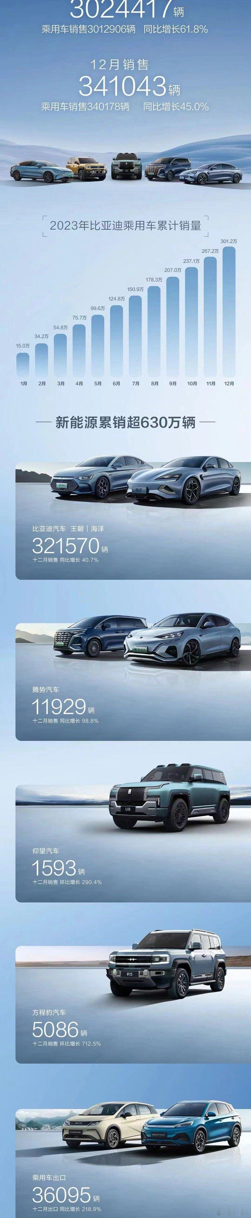 #比亚迪销量#2023年的目标是300万，依靠下半年稳定发挥成功达成——#比亚迪