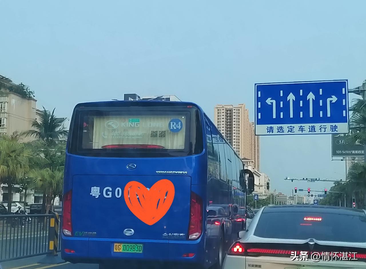 湛江钢铁公司的员工上下班专车，成为湛江市区马路上的流动风景线。除了在海东新区的申