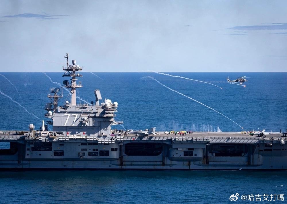 凤凰新闻【三个航母战斗群剑指伊朗，美国真的没落了】央视报道称：“布什”号航母打击