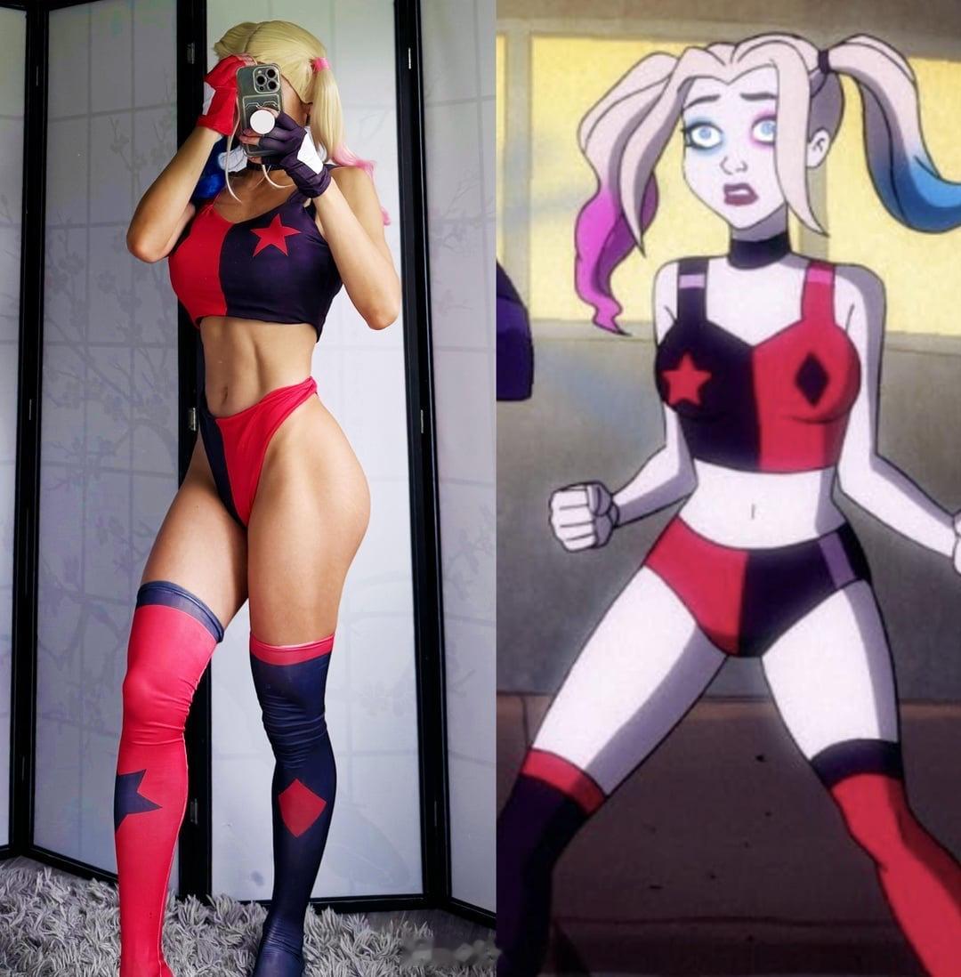 体脂率低带线条的小丑女COS比卡通形象好太多了#cosplay##小丑2# by