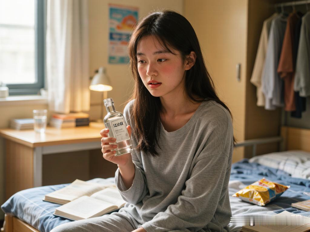 周末没事，女儿竟然自己在宿舍测试自己的酒量
 
远在北京读大一的女儿，近日闹出一