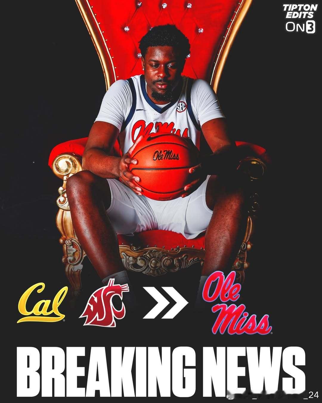 华盛顿州立大学转校中锋ND·奥卡福(ND Okafor)转学加盟密西西比大学这位