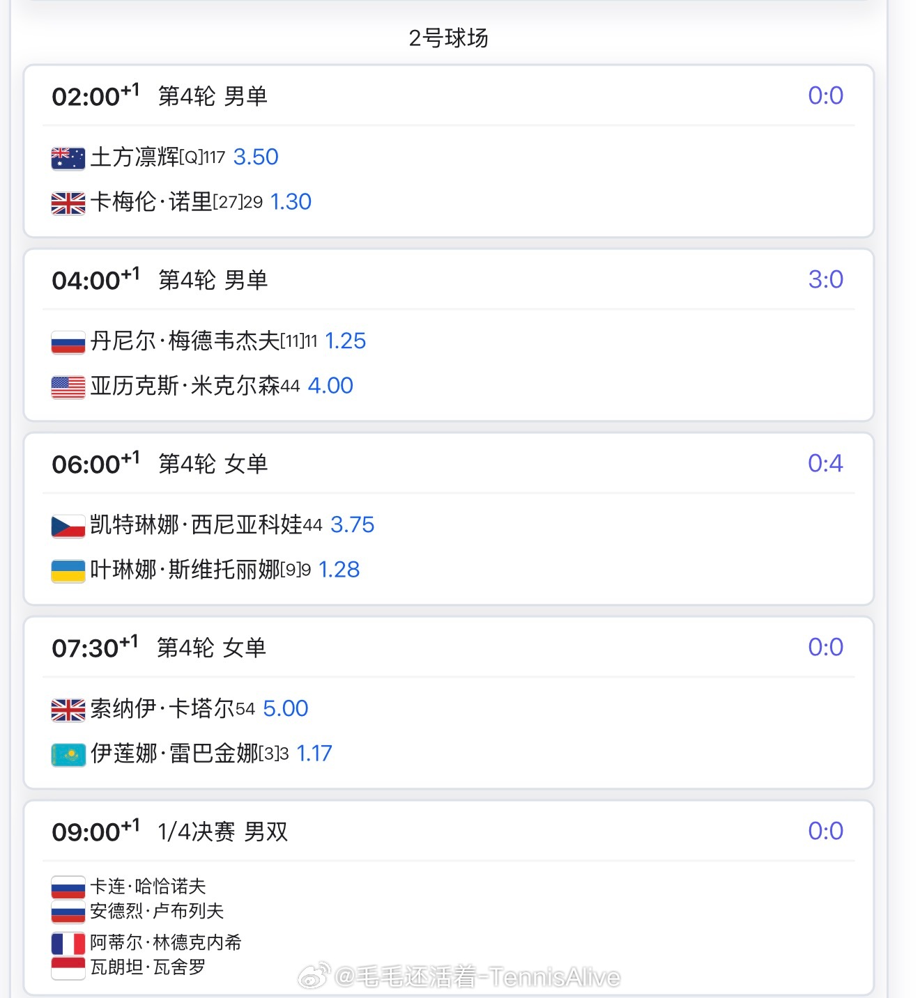 【3月11日比赛赛程+直播赛程】+2:00斯瓦泰克vs穆霍娃+4:00佩古拉vs