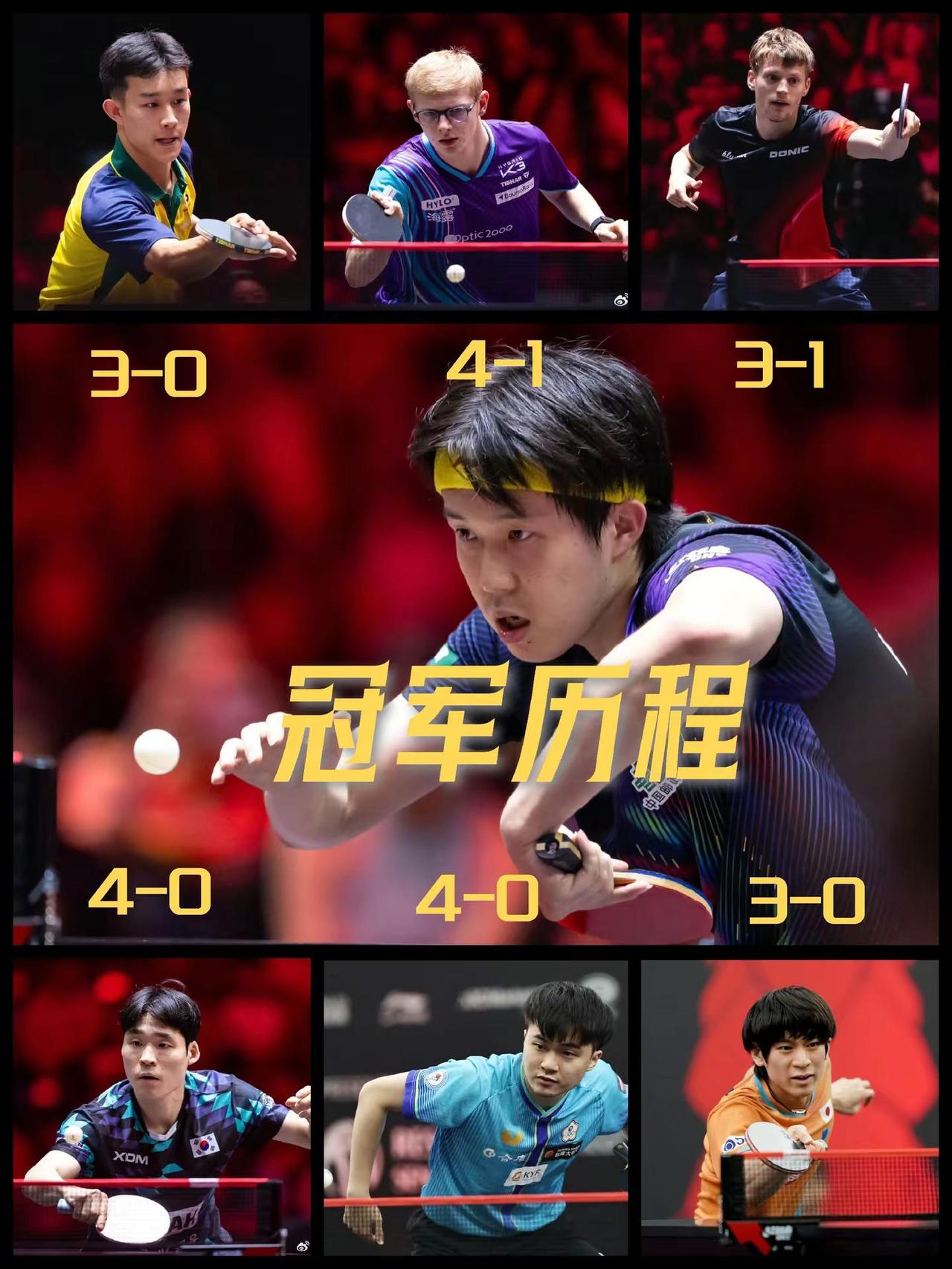 【四场零封六场只丢两局！王楚钦新加坡大满贯男单夺冠历程回顾！】首轮3-0淘汰卢伟