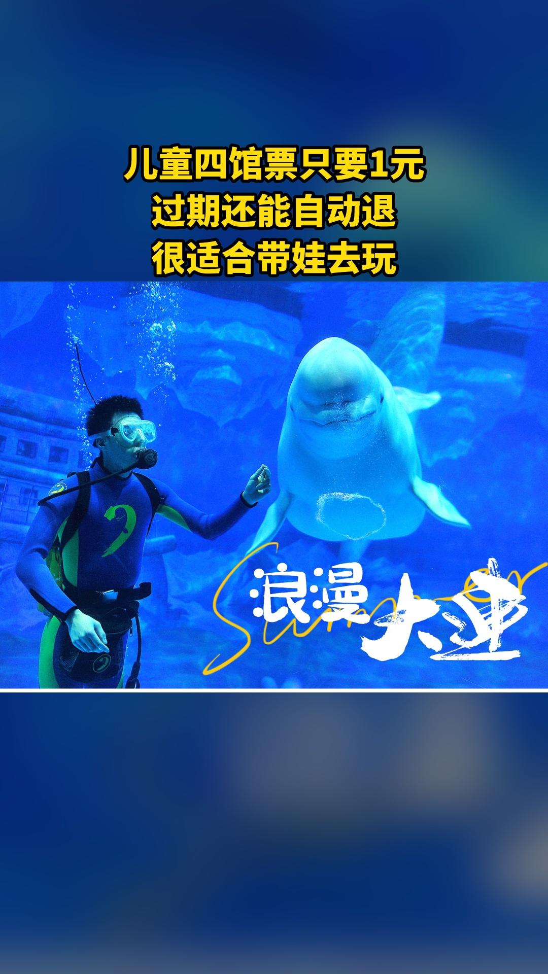 大连老虎滩极地海洋动物馆，新鲜上架，别错过，儿童四馆票，景区官方、随时退、过期退