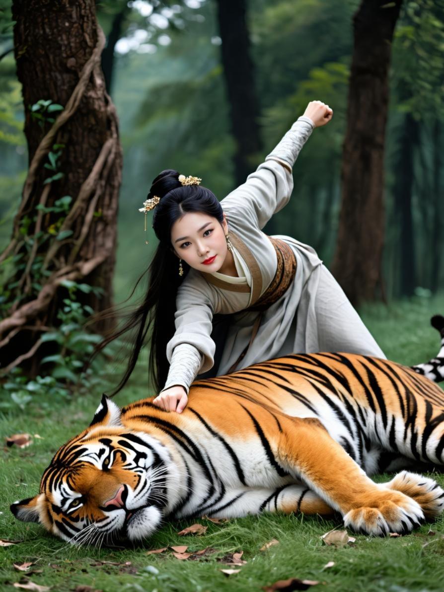 AI古风打虎写真  内容ai生成