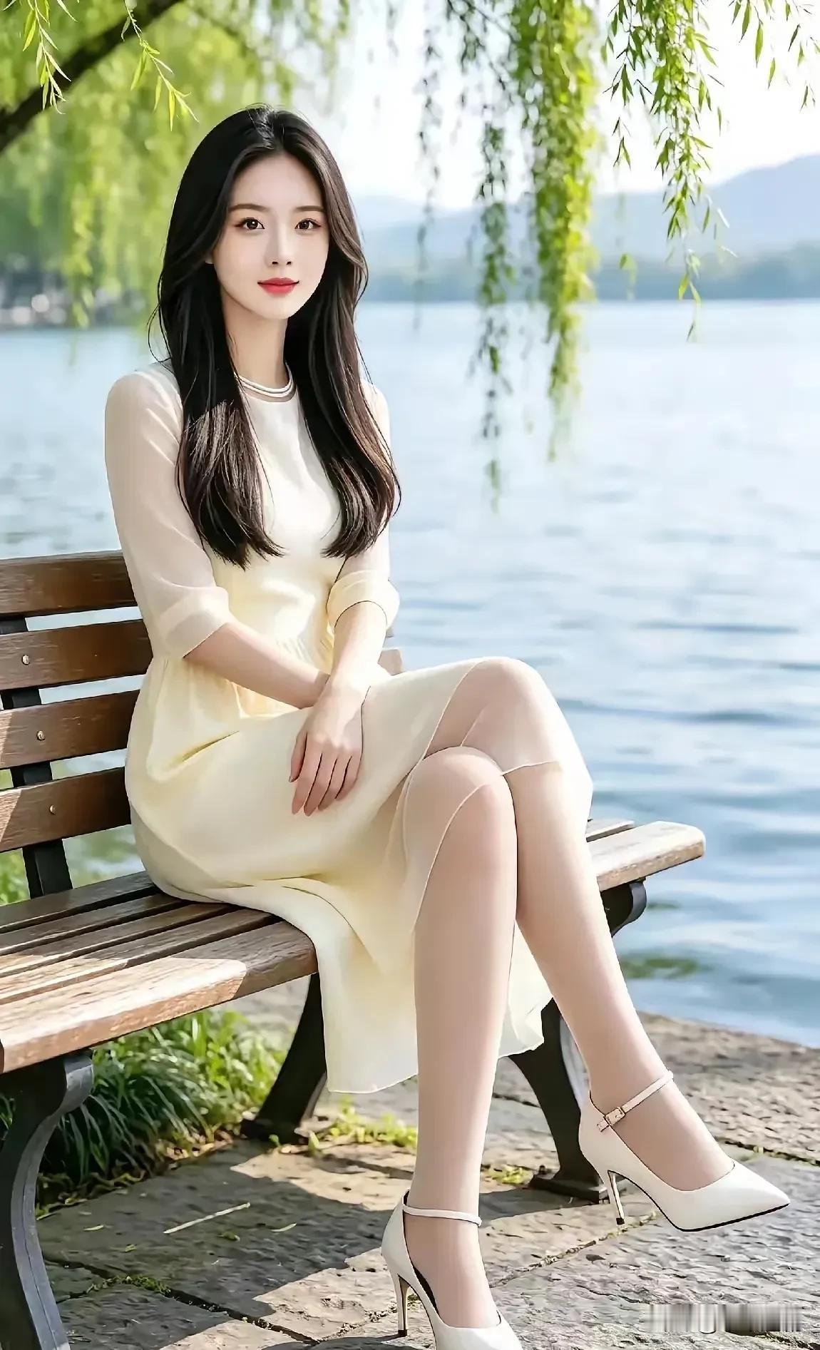 垂柳拂岸，湖水悠悠，寻一处湖畔长椅，静享春日的慢时光。