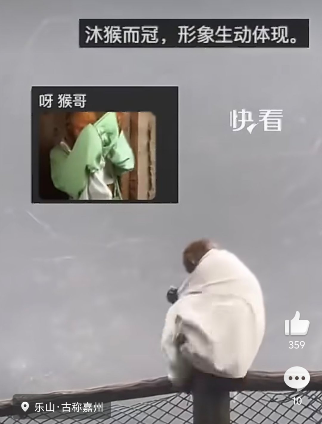 小猴穿游客衣服酷似拜师时的悟空衣服都被抢去了吗