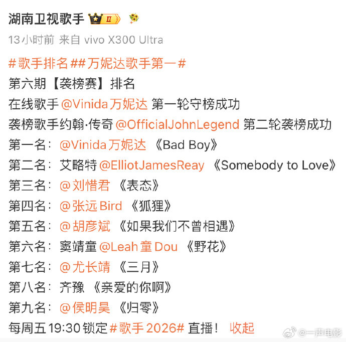 万妮达实至名归 歌手2026超强改编能力刷新认知，爵士、嘻哈元素无缝衔接，万妮达