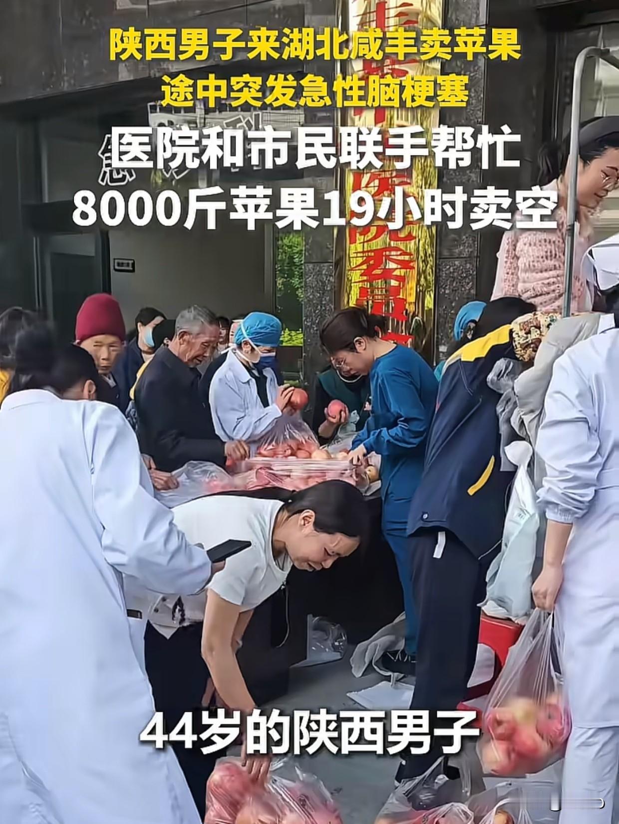 8000斤苹果，19小时抢空！陕西汉子在湖北病倒后，全城人出手了！


这大概是