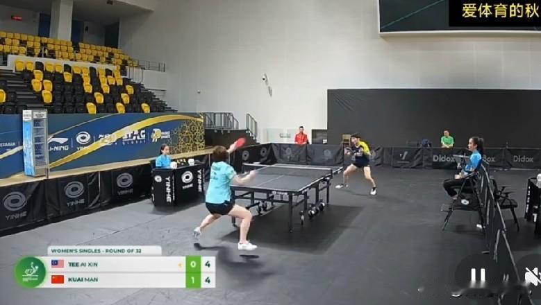 太棒了蒯曼！3-1拿下郑爱心，顺利闯进女单16强。

第一局11-7，蒯曼稳住节