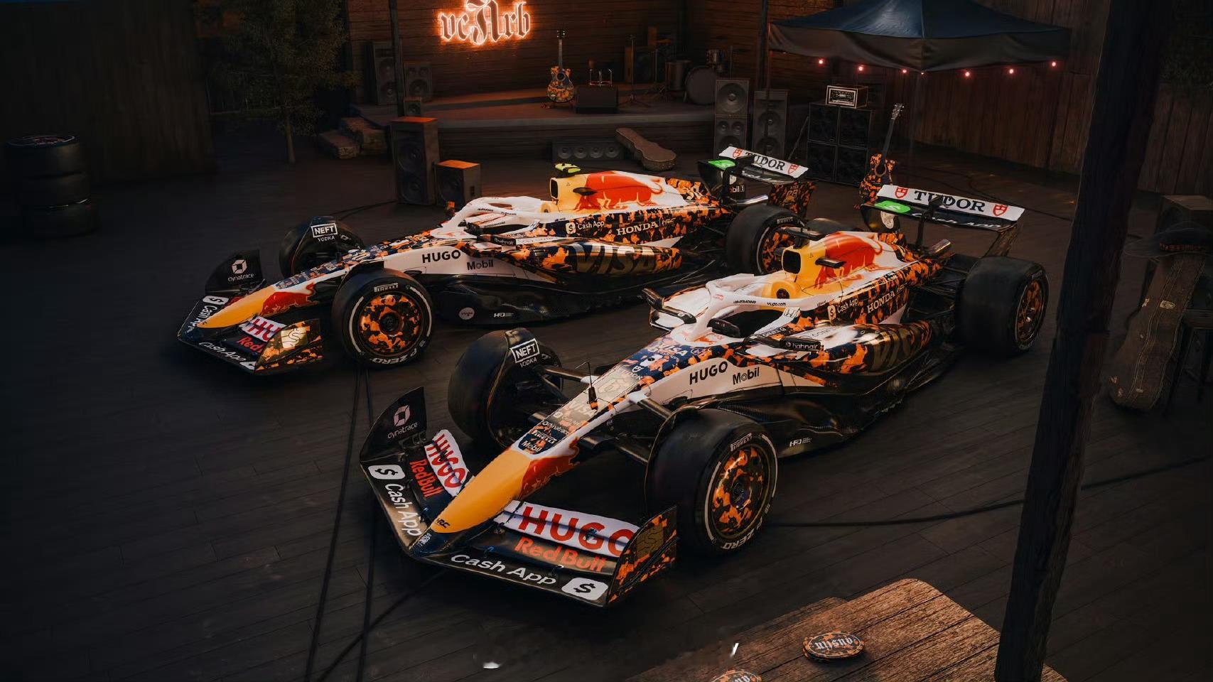 2025f1美国大奖赛 本周末做了特别版涂装的车队小红牛、威廉姆斯、迈凯伦和马丁