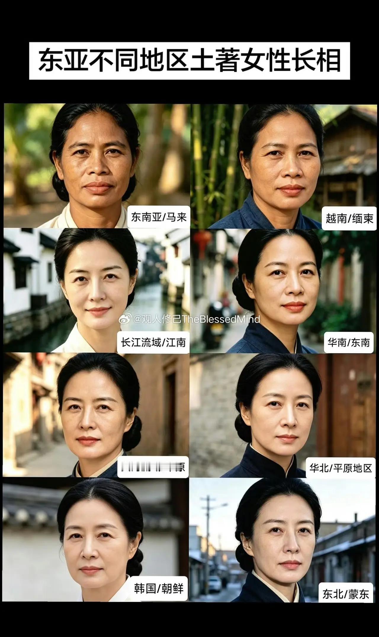 总体而言，东亚女性颜值呈北高南低分布，中南半岛和马来群岛的皮肤最黑，五官最丑，但
