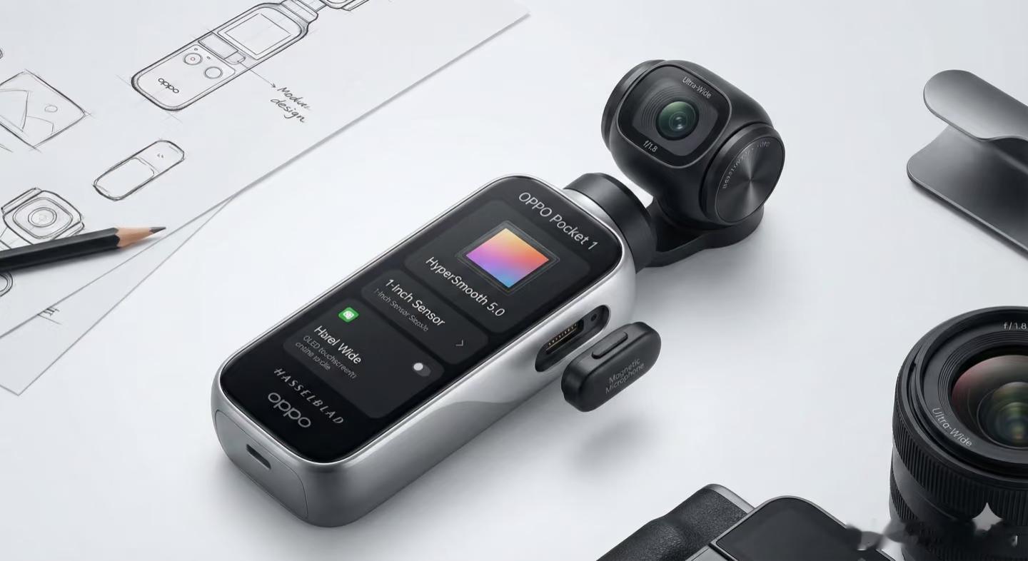 OPPO Pocket的假想图，各位感觉如何？感觉这个手持拍摄设备市场，其实是被