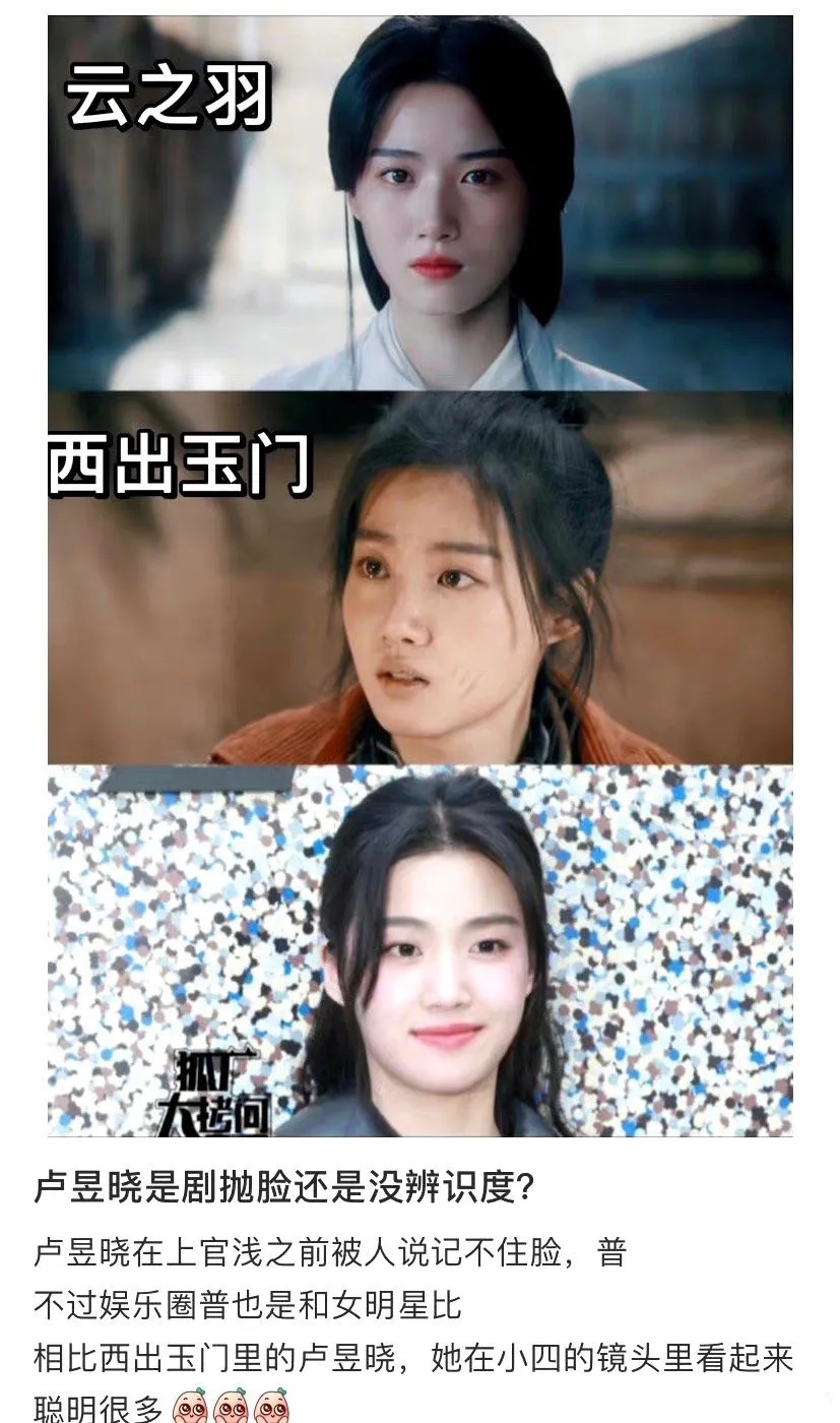 卢昱晓是剧抛脸，还是没有辨识度？ ​​​