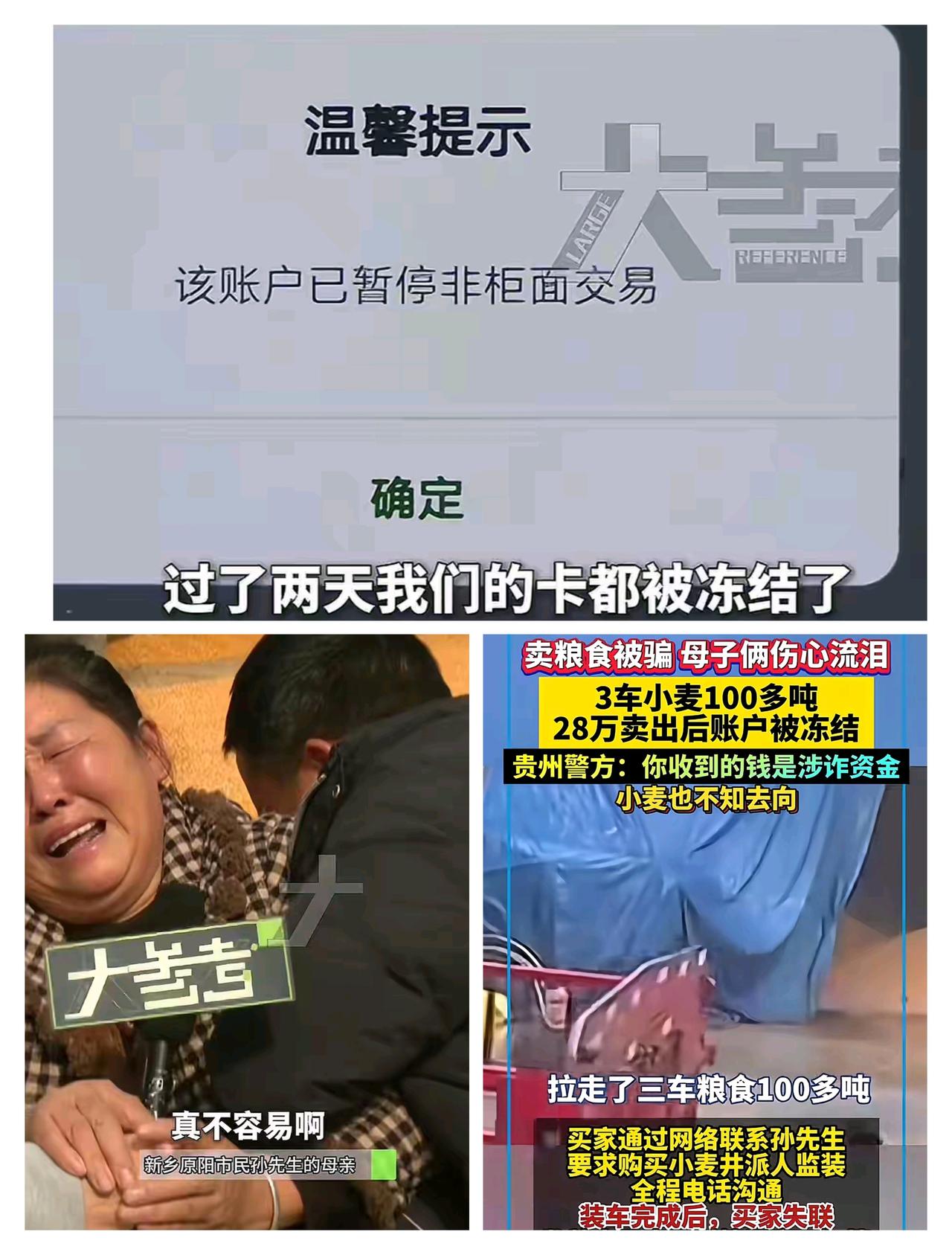 骗老百姓28万
你昧良心么
河南新乡原阳，孙先生家努力一年，收了102吨小麦，真