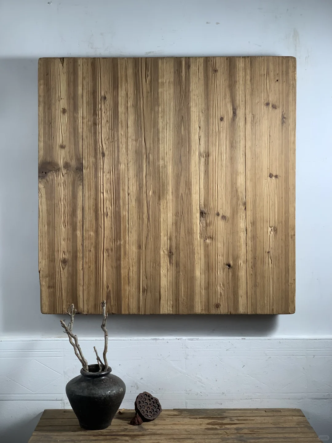 老桌板，风化纹理干净；包浆佳；美食摄影道具