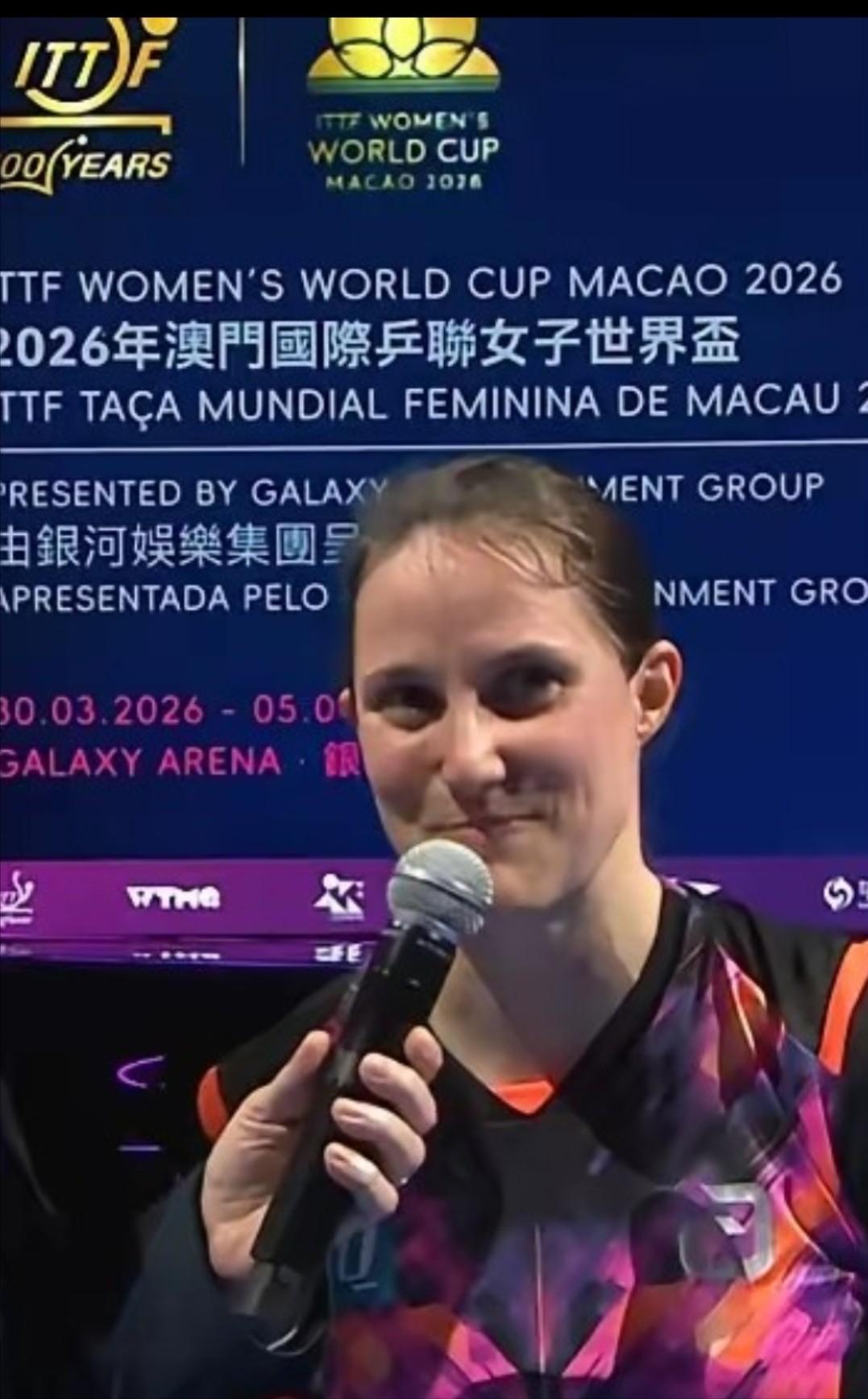 “输球不输人”
温特0：4孙颖莎，赛后温特接受采访，表达了自已和莎莎比赛的认可。