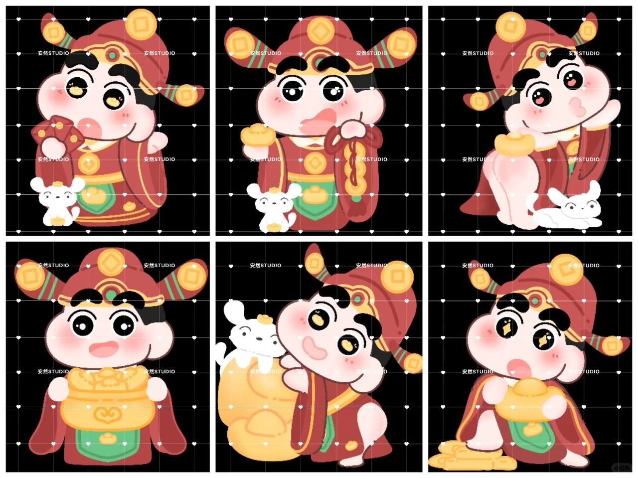 招财小新【平面硅胶模具】