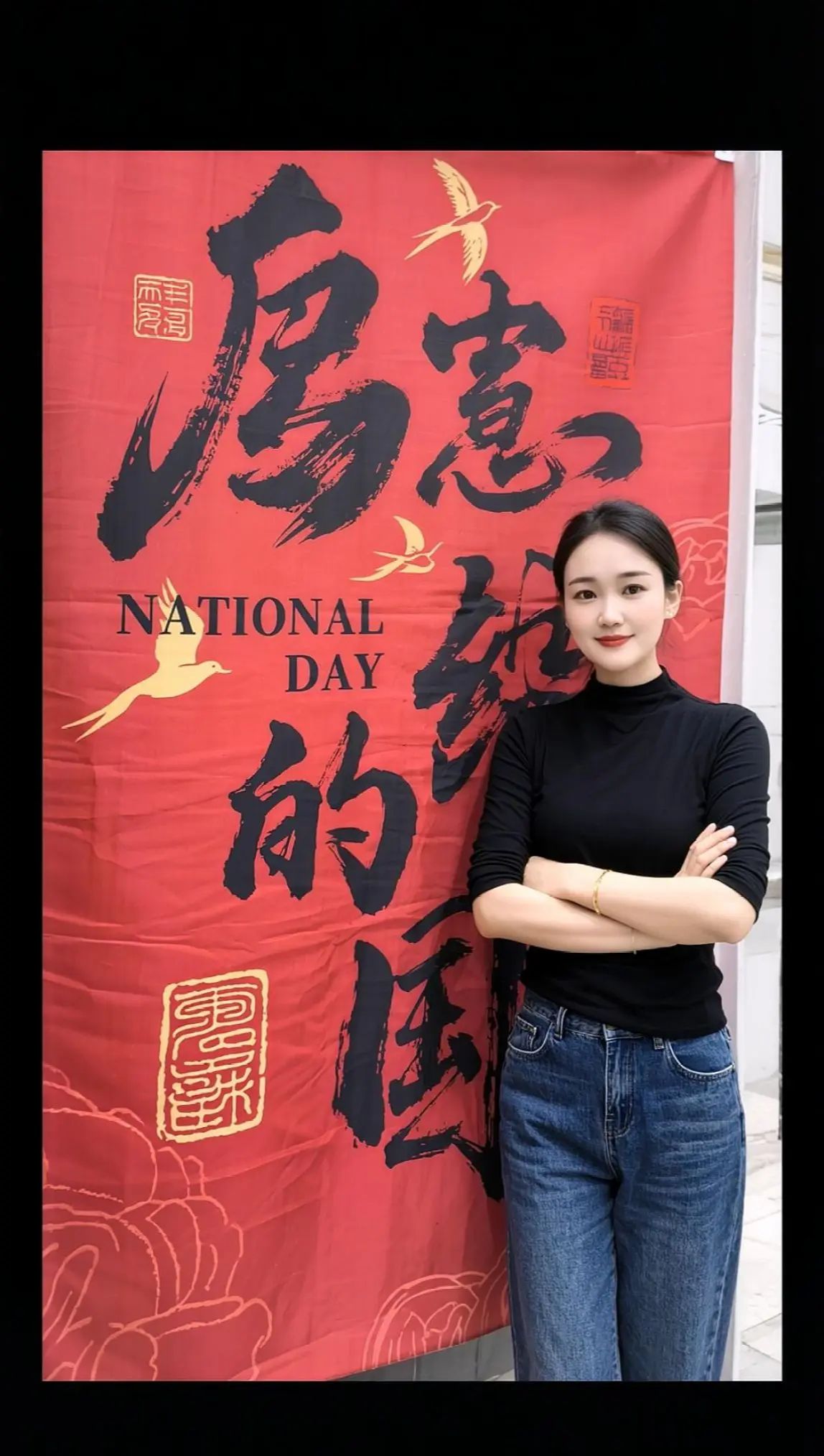 正能量 穿搭显瘦穿搭 牛仔裤