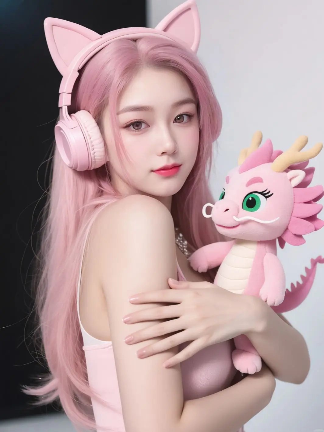 AI萌龙少女拍 女生韩风形象照ai特效阴天之后总会有续命的晴空