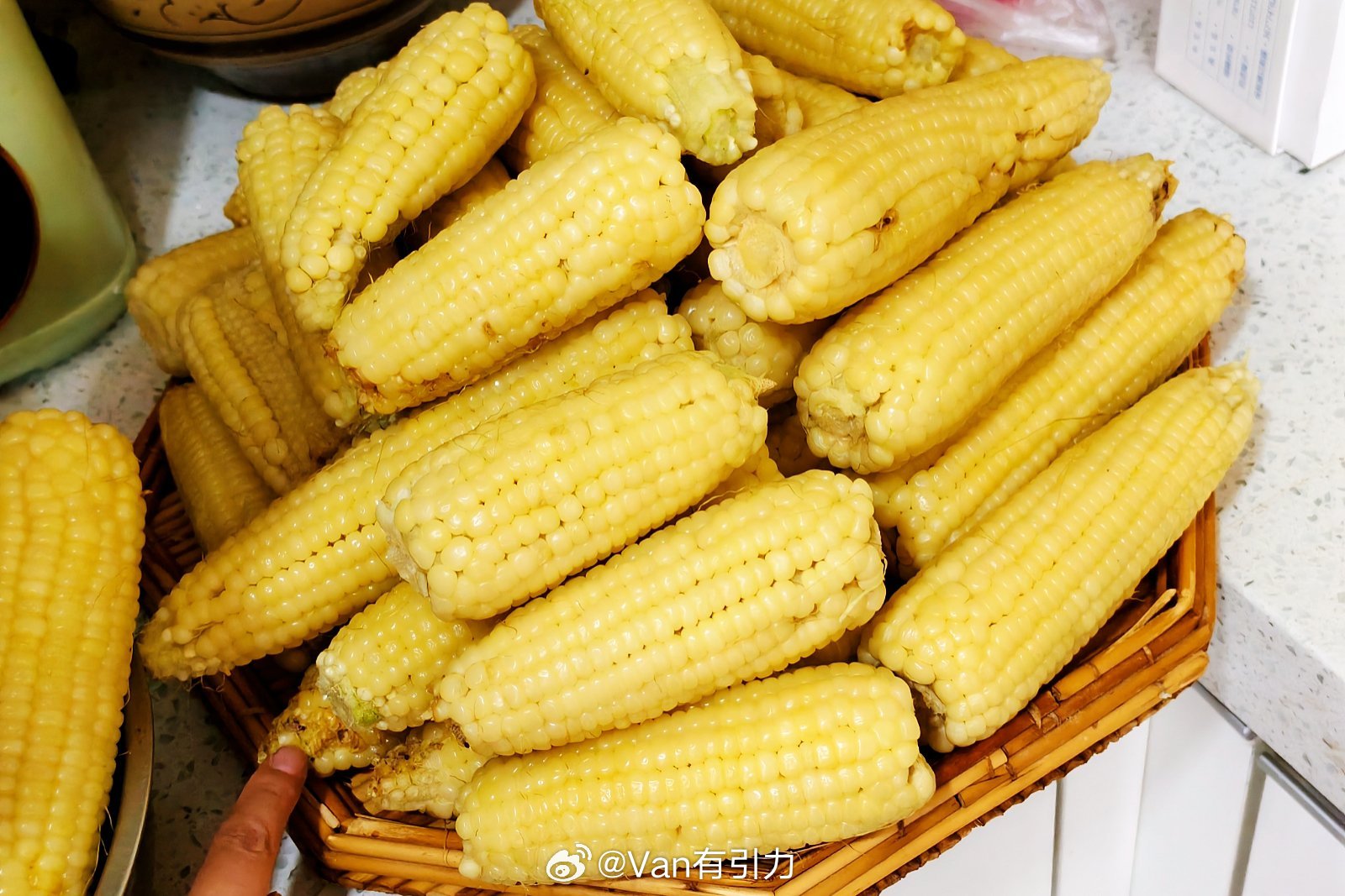 老太太种的玉米又丰收了，不过纯天然的小bug就是虫子有点多[微笑]生活手记  ​