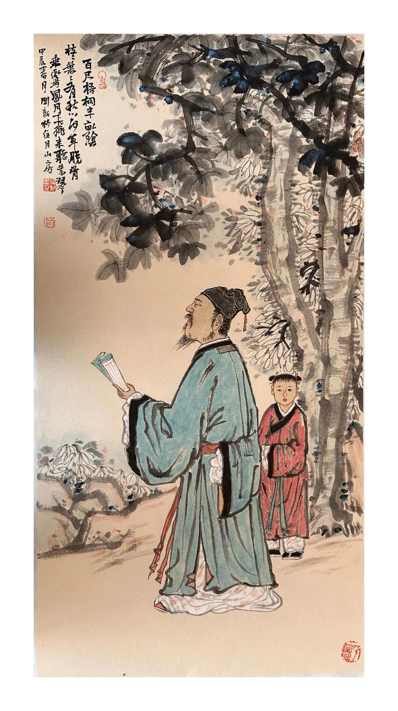 上联：读书踱步桐荫下
下联：[比心]

网络图片/诚谢侵删