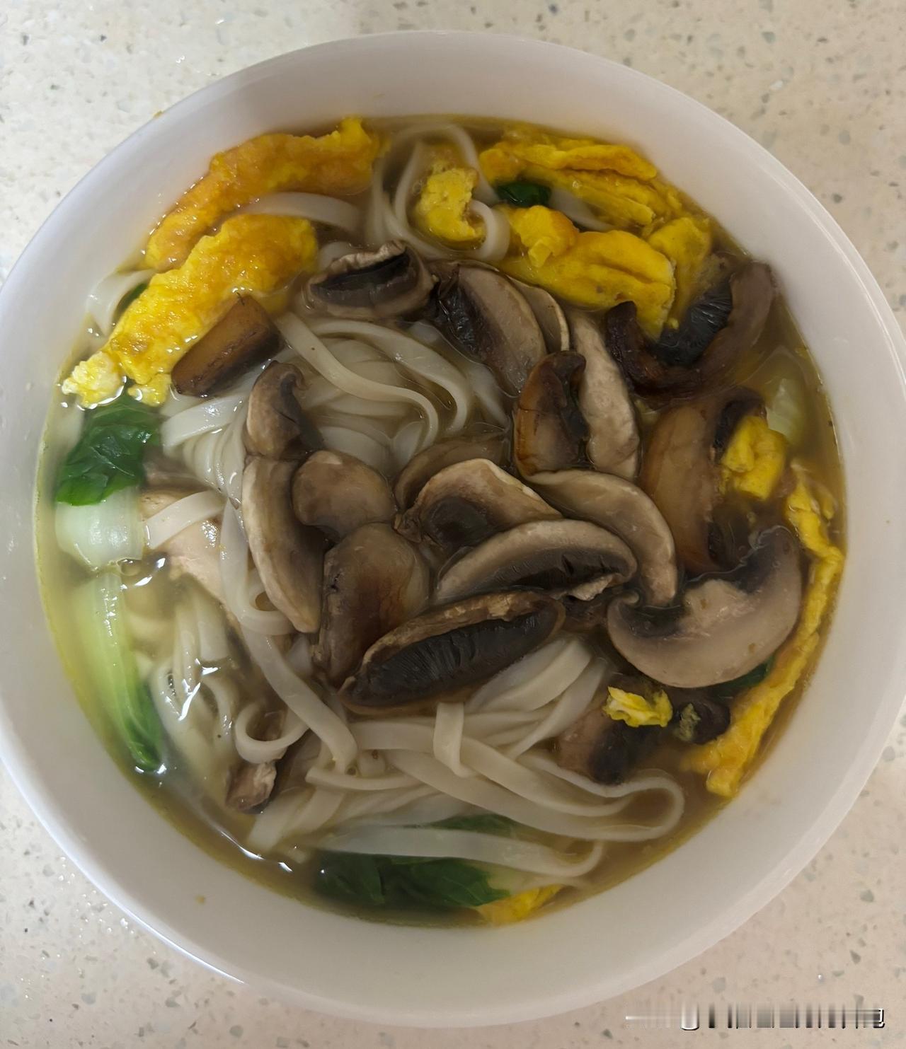 昨晚给妈妈单独搞的鸽子汤，今早还是老传统，鸡蛋➕白菜➕口蘑🍄‍🟫面条，妈妈说