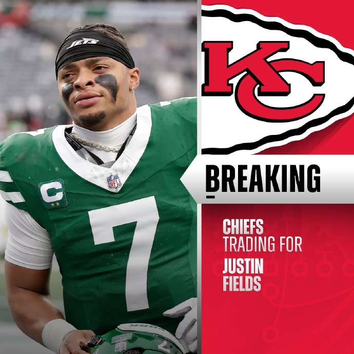 NFL转会期：酋长交易得到四分卫贾斯汀-菲尔兹