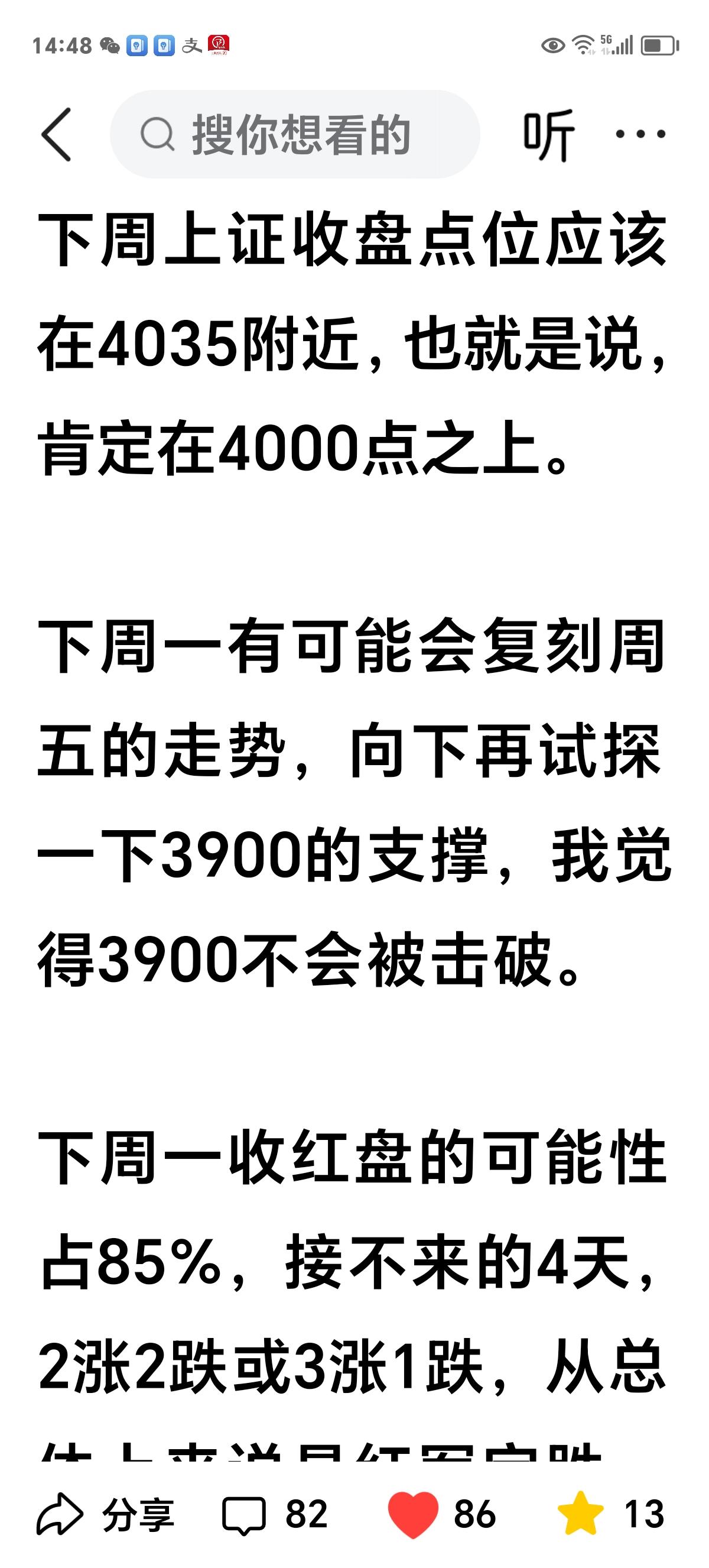 本周策略速递

下方截图是上周六我所作本周行情预判的主要片段。（点头像可回查）