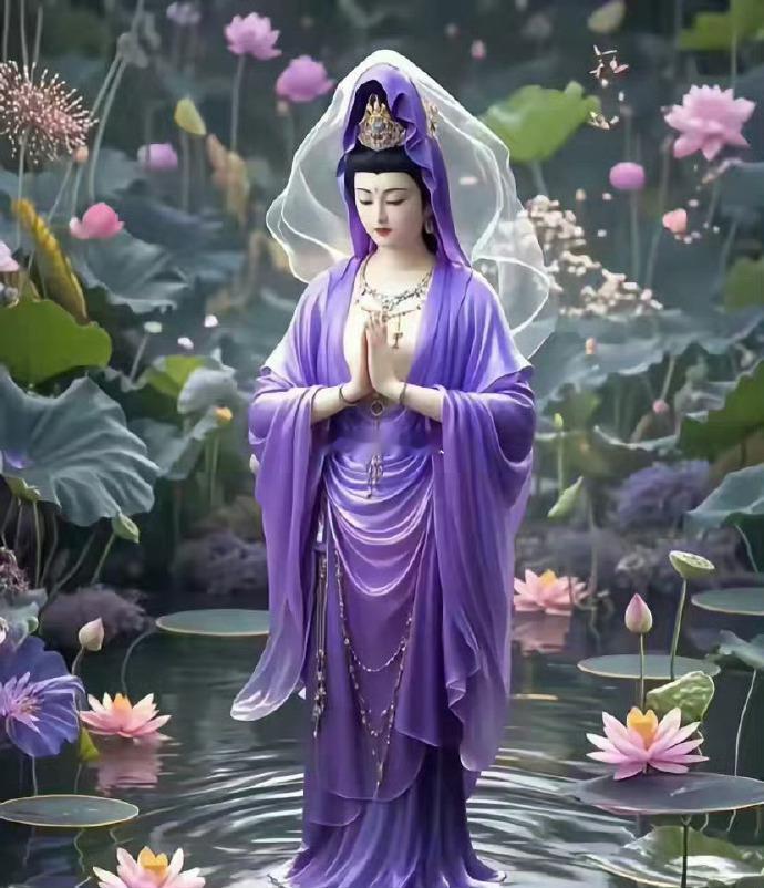 看到紫衣菩萨拜一拜，心灵相通，愿望成真，请在接下里的10秒内说出说出：‘我接纳’