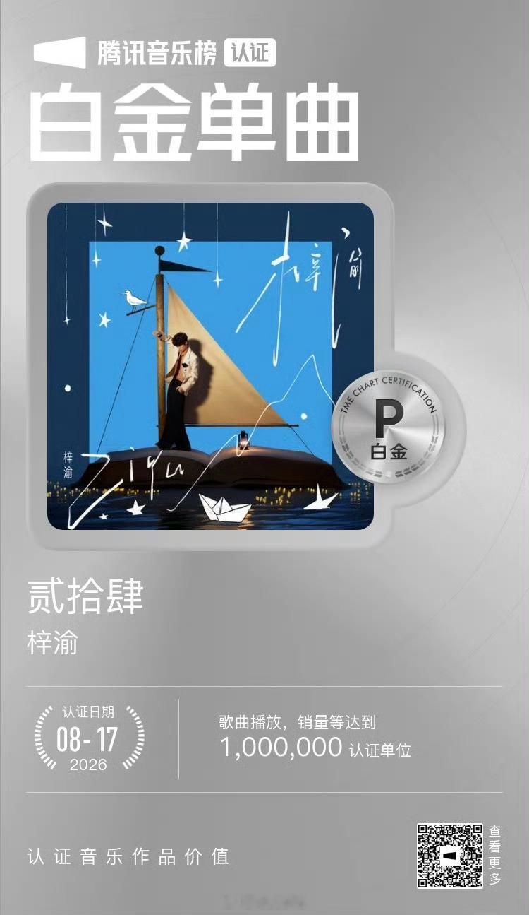 梓渝贰拾肆白金单曲恭喜梓渝同名专辑主打曲，上线仅七天达成白金单曲！！ 
