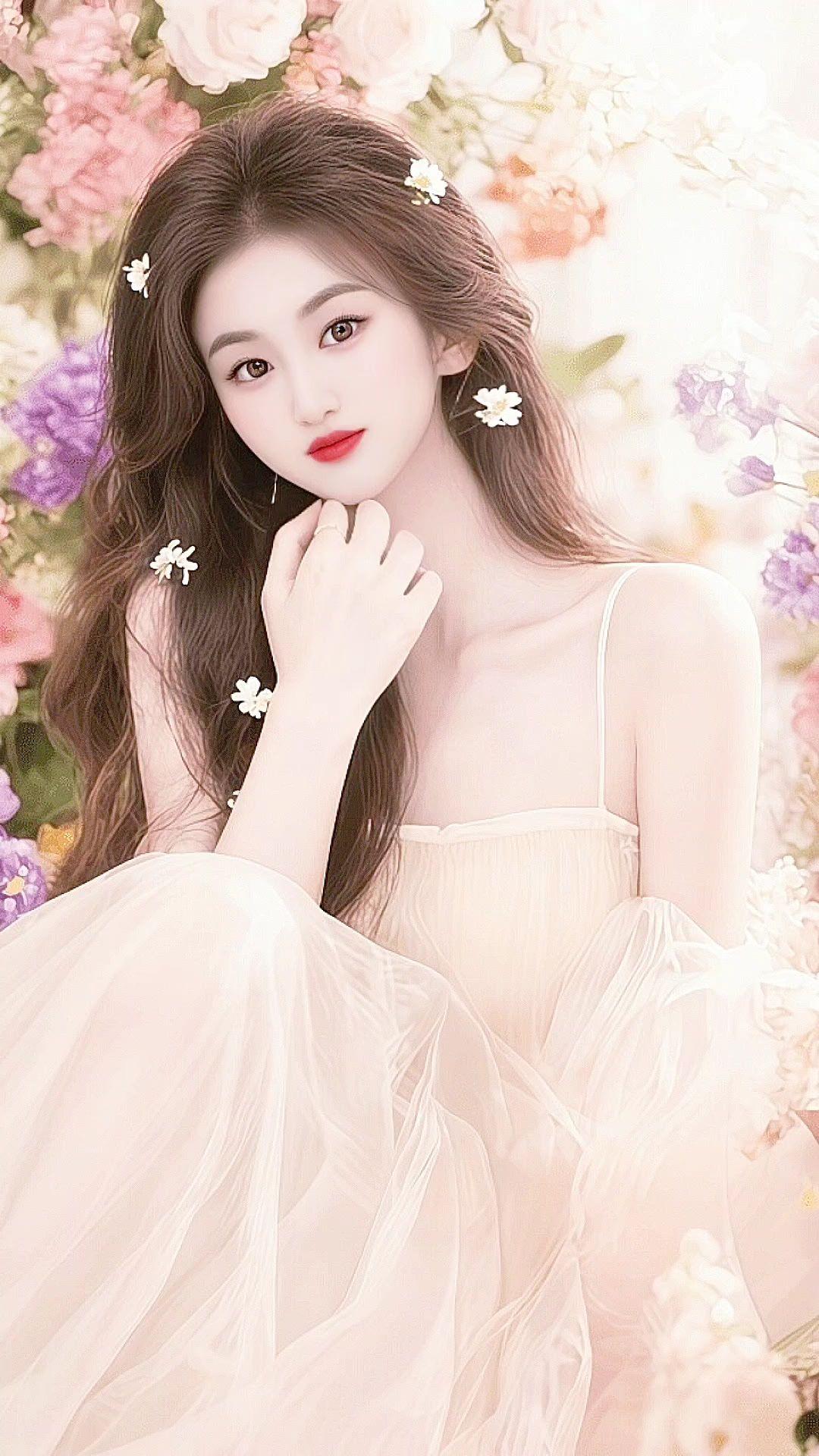 美出温柔感 人像摄影 鲜花照片氛围感 吊带裙 清纯甜美