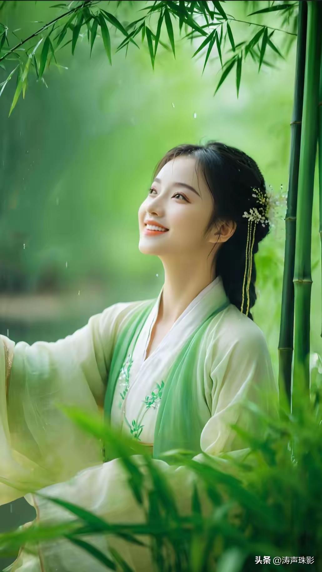 水仙子·美女胸有成竹
流年磨就一身从容，
风雨凝成笃定胸。
不随尘嚣心头乱，
自