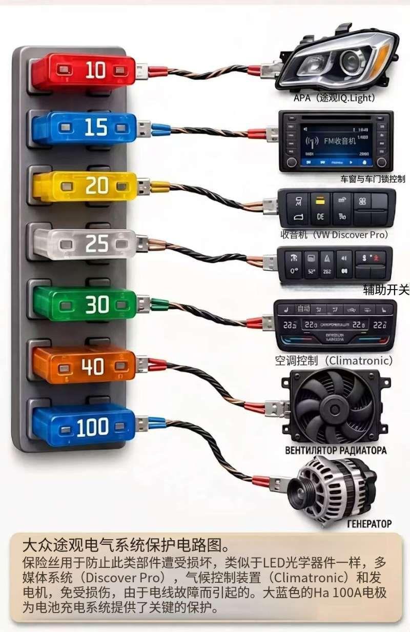 很多时候问题根本不是什么大故障，就是发动机舱里那个小小的保险丝盒在搞鬼。把这张大