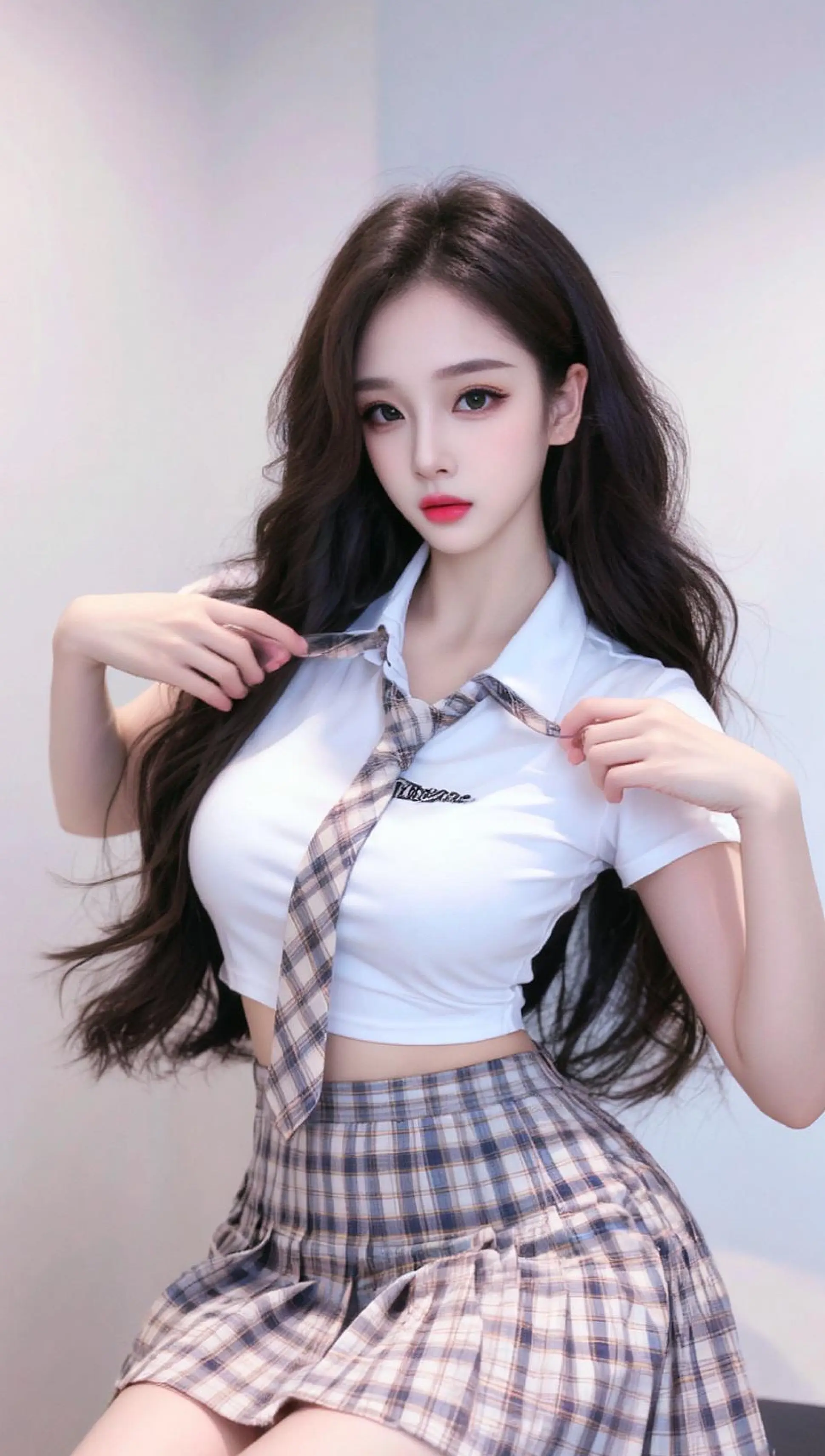 温柔女形象清新淡妆造型 高颜值清纯美妆 甜妹穿搭分享 心动瞬间 jk女神穿搭