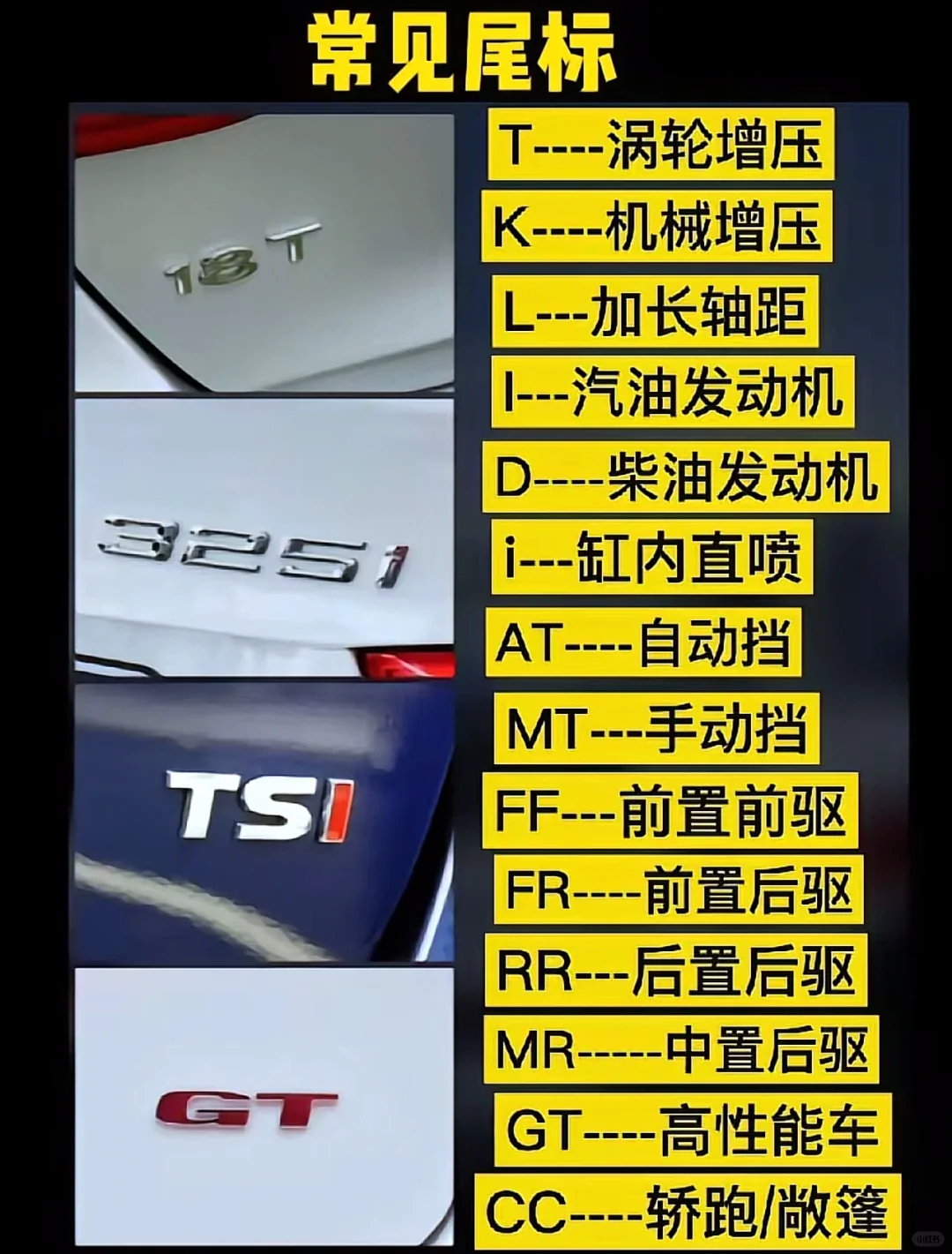 汽车常见标
