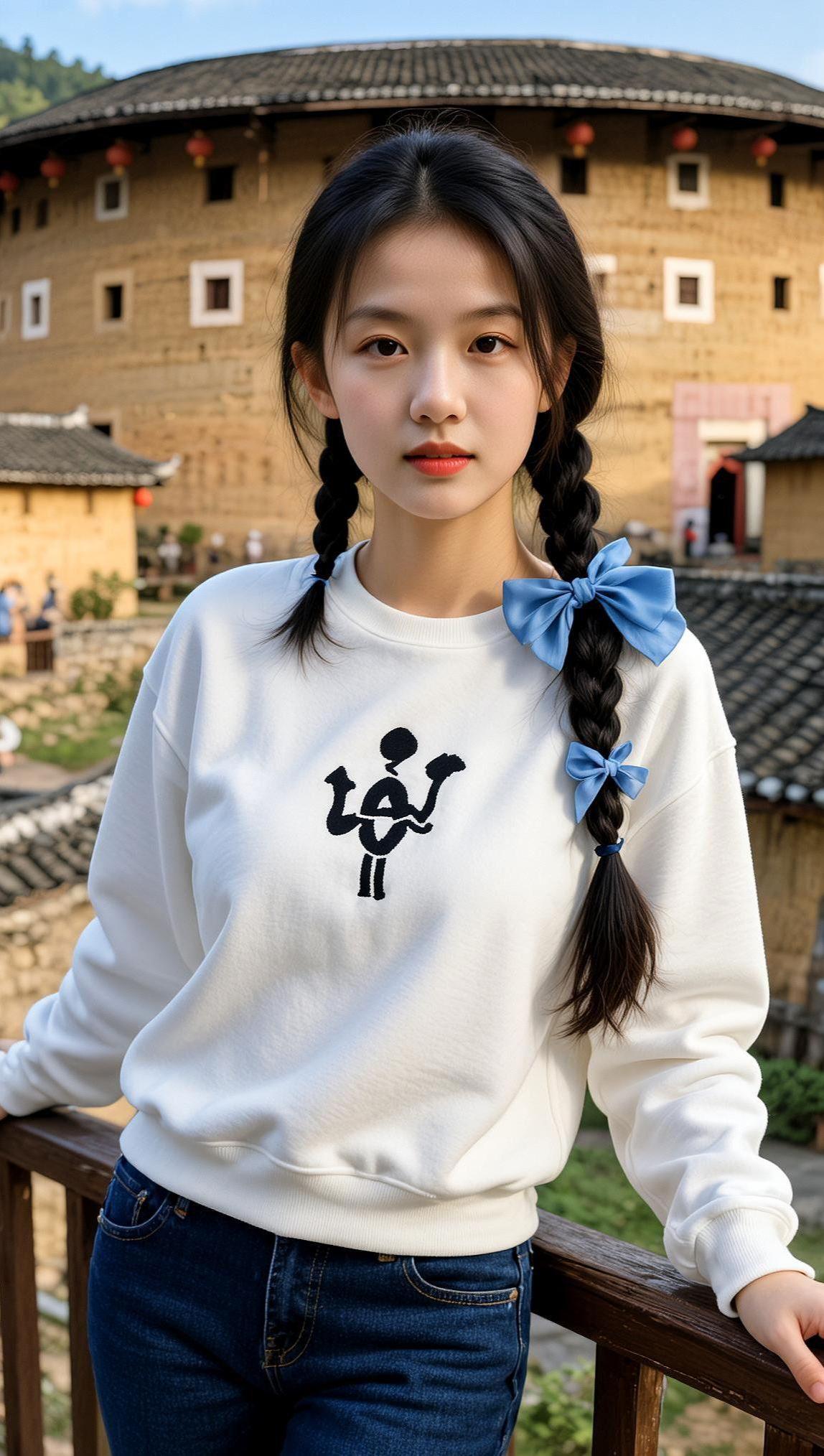 双辫田园照 抖音ai创作