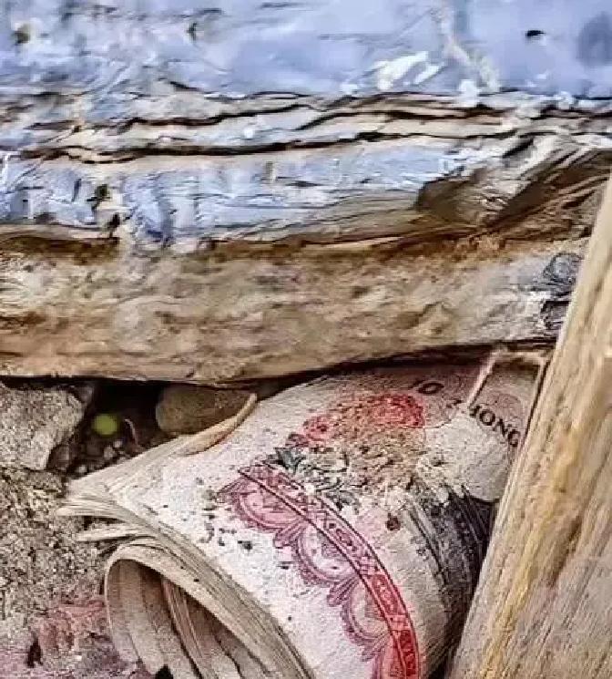 580块钱，压在床板缝里。

贵州遵义，村民拆老屋，翻出几十张旧版10元纸币。数