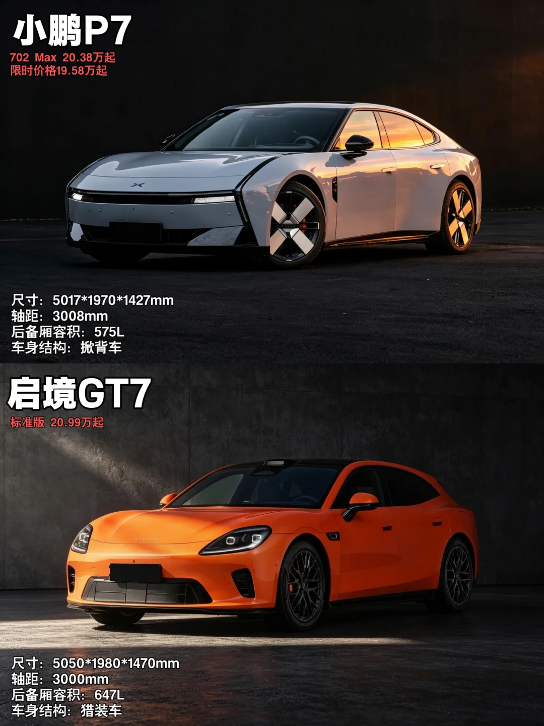 当小鹏P7遇上启境GT7，这两车你会怎么选？