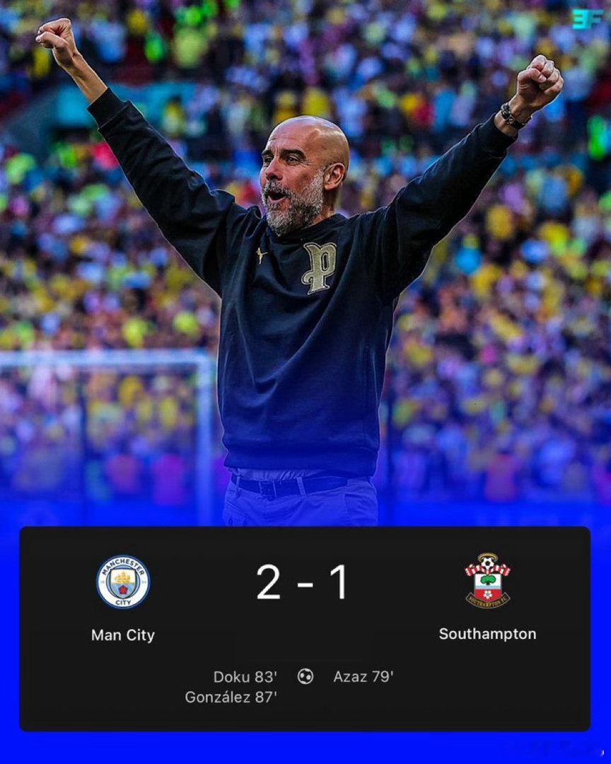 另一方面 曼城战胜了南安普顿 晋级足总杯决赛曼城2比1南安普顿热点现场 他们将在