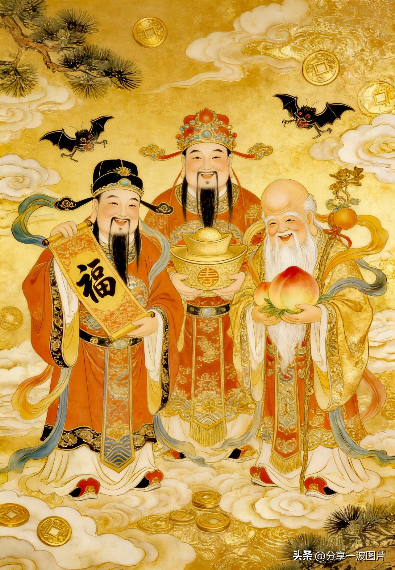 福禄寿三星报喜