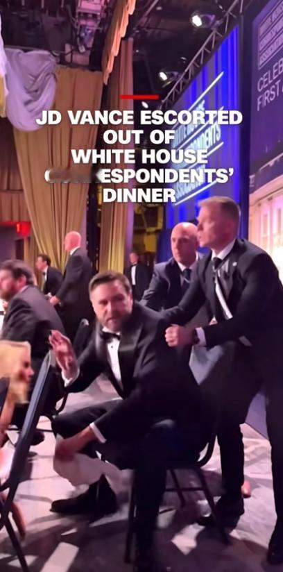 “为什么先救万斯”，美国媒体炸锅！美国白宫记者协会晚宴枪击发生后，副总统万斯先撤