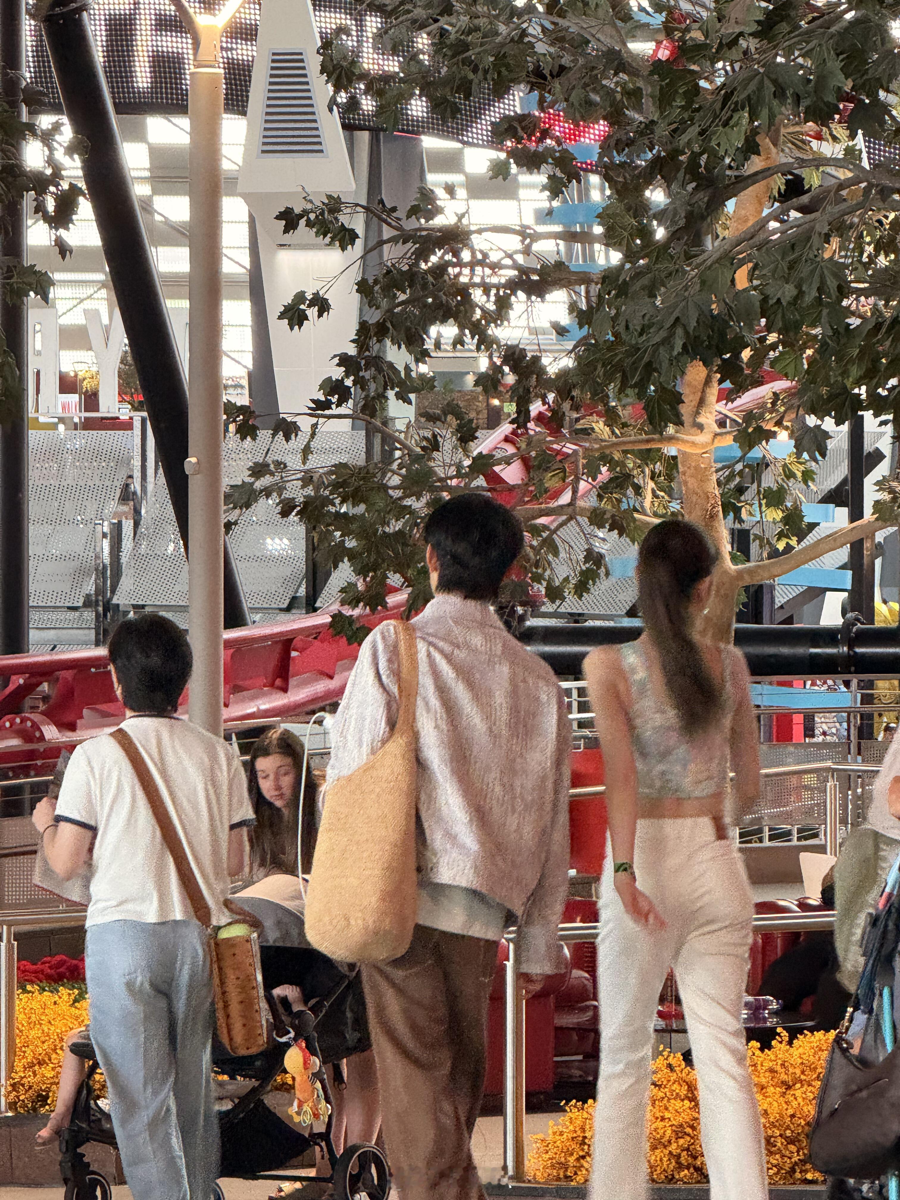 心动的信号阿布扎比法拉利公园碰到蓝蓝和方医生！迎面走来一个美女光顾着欣赏 反应过