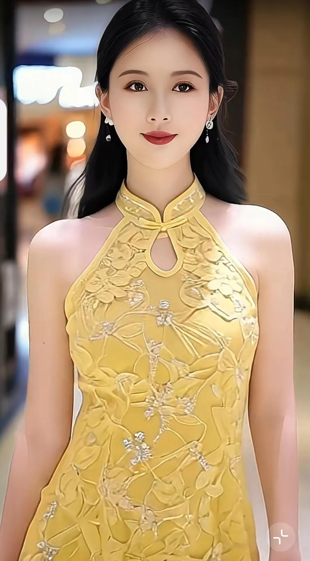 金衣美人，步履生辉。时尚美如画 灵动女神美若仙 欣赏绝世佳人